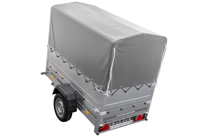 Remorque simple essieu 200x106 avec bâche haute, arceau, rehausses de ridelles et roue jockey - Garden Trailer 200 KIPP