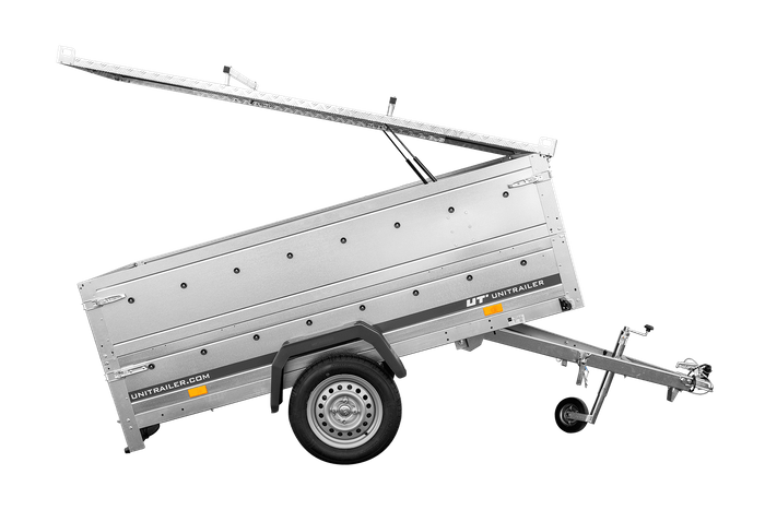 Remorque un essieu 230x125 UNITRAILER GARDEN 230 KIPP avec côtés BIS et couverture en aluminium