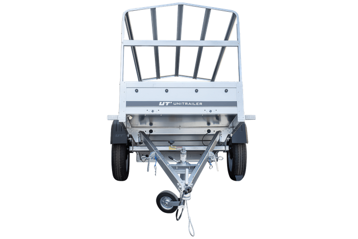 Remorque bagagère Garden Trailer 200 KIPP 200 x 106 cm avec bâche haute bleue, arceau et roue jockey