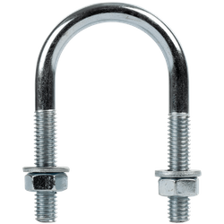 U-boulon galvanisé type B avec écrous et rondelles M6 x 28 (3/4")