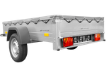 Remorque équipée Garden Trailer 201 KIPP 500 kg 200 x 125 cm [avec roue jockey et bâche plate grise]
