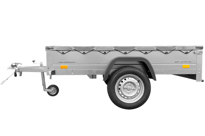 Remorque équipée Garden Trailer 201 KIPP 500 kg 200 x 125 cm [avec roue jockey et bâche plate grise]