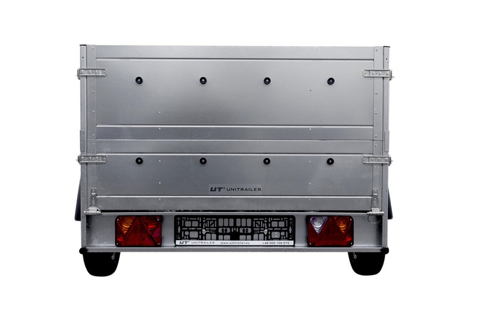 Remorque de voiture Garden Trailer 201 KIPP 500 kg 200 x 125 cm [avec rehausses de ridelles et roue jockey]