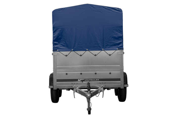 Remorque voiture à deux essieux UNITRAILER GARDEN TRAILER 264/2 KIPP avec rehausses de ridelles, bâche haute, arceau