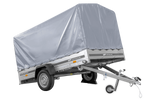 Remorque à un essieu  264x150 UNITRAILER GARDEN 265 KIPP avec châssis H-1100 et bâche grise