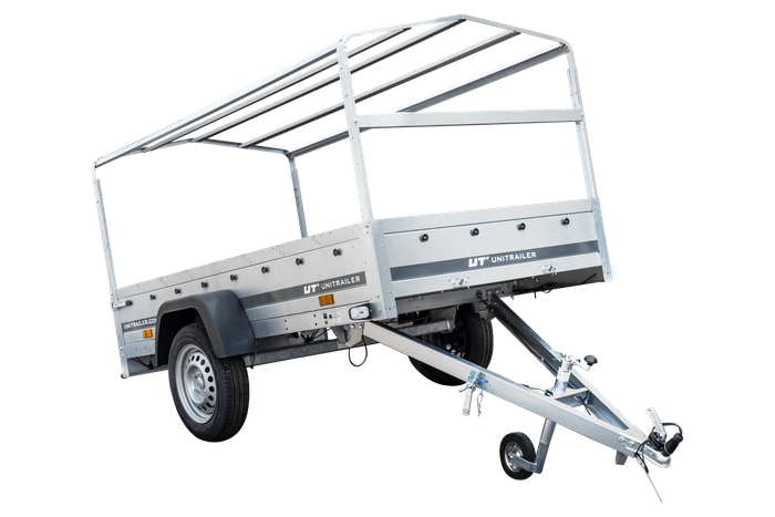 Remorque routière avec bâche haute, arceau H-800 et roue jockey 230x125 Garden Trailer 230 KIPP