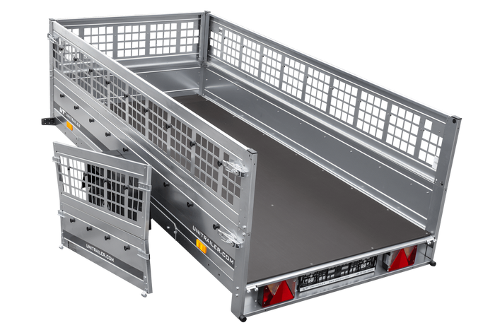 Remorque à un essieu 264x125 UNITRAILER GARDEN 264 KIPP avec ridelles grillagées