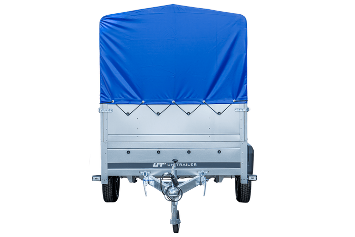 REMORQUE 264 KIPP AVEC ROUE JOCKEY, CÔTÉS RIDELLES SUPPLÉMENTAIRES, CHÂSSIS H-800 ET BACHE BLEUE