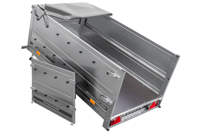 Remorque neuve 200x106 avec bâche plate, rehausses de ridelles et roue jockey - Garden Trailer 200 KIPP