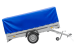 Remorque à un essieu 264x150 UNITRAILER GARDEN 265 KIPP avec arceau H-800 et bâche bleue