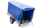 Remorque routière avec bâche haute (110 cm), arceau (110 cm) et roue jockey 230x125 Garden Trailer 230 KIPP