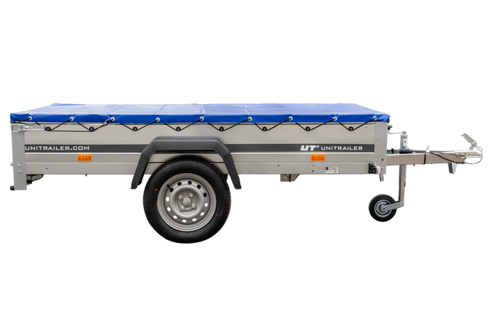 Remorque galvanisée 230 x 125 cm Garden Trailer 230 KIPP [avec roue jockey, bâche plate et tiges de support bâche]