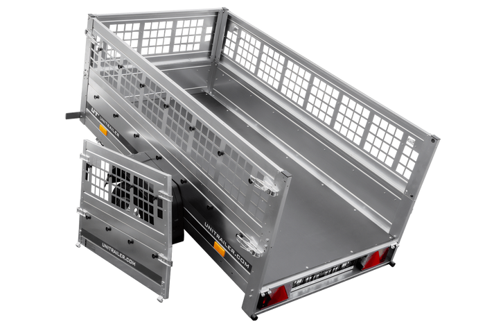 Top remorque GARDEN TRAILER 200 KIPP avec rehausses grillagées et roue jockey