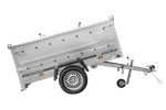 Remorque légère 200x125 UNITRAILER GARDEN 201 KIPP avec côtés BIS et couverture en aluminium