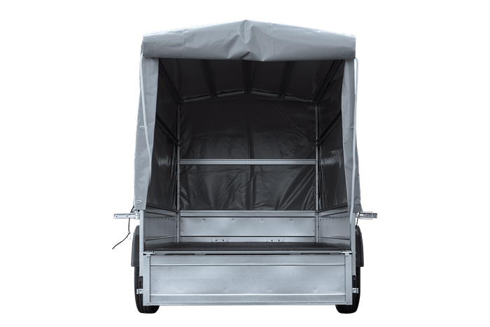 REMORQUE DE JARDIN 264 KIPP AVEC ROUE DE SUPPORT, CADRE H-1100 ET BACHE GRISE