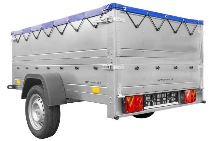 Remorque permis B avec rehausses et bâche plate Garden Trailer 201 KIPP 500 kg 200 x 125 cm