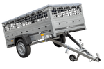 Grande remorque 230x125 avec bâche plate, ridelles grillagées, roue jockey et tiges de support bâche - Garden Trailer 230 KIPP