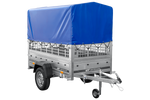 Remorque tôle non freinée Garden Trailer 200 KIPP 200x106 cm [avec rehausses grillagées, bâche haute et arceau]