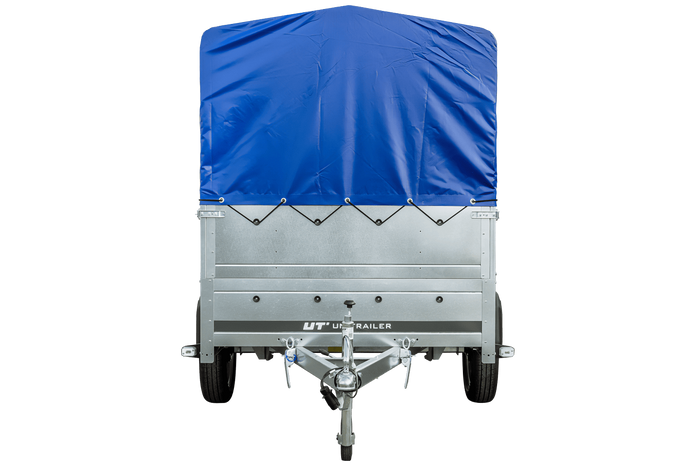 Remorque voiture sans frein 230 x 125 cm Garden Trailer 230 KIPP avec bâche haute, rehausses de ridelles et roue jockey