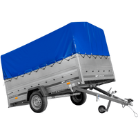 Remorque à un essieu 264x150 UNITRAILER GARDEN 265 KIPP avec ridelles BIS, arceau H-800 et bâche bleue
