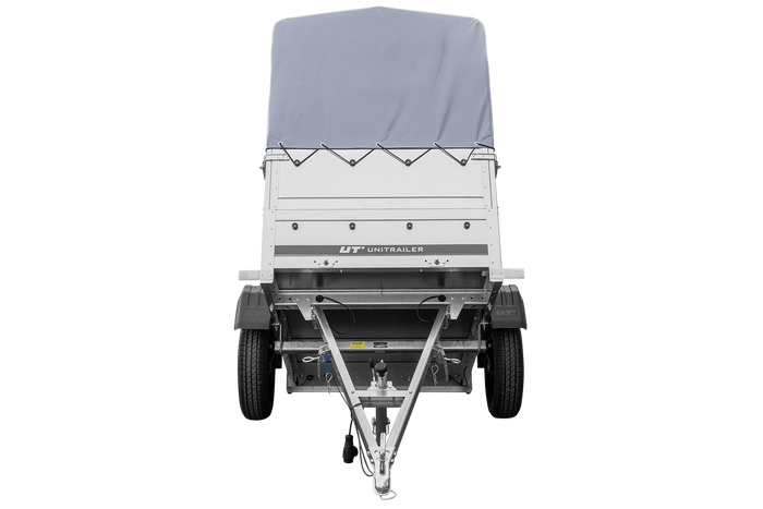 Haute remorque avec bâche 150x106 [bâche grise, arceau, rehausses de ridelles et roue jockey] Garden Trailer 150 KIPP