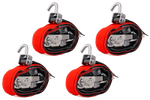 Lot de quatre sangles de transport, d'arrimage pour remorque HEFFA CARLINE 130,  fixation des roues 2,8 m/35 mm/3 t VDI 2700