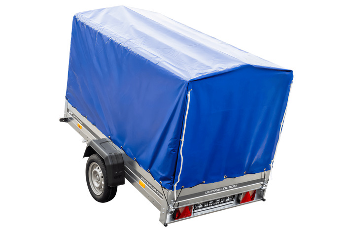 Remorque routière avec bâche haute (110 cm), arceau (110 cm) et roue jockey 230x125 Garden Trailer 230 KIPP