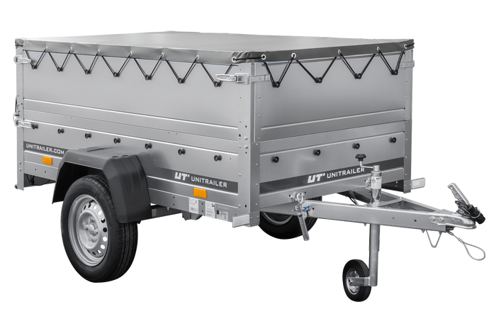 Remorque neuve 200x106 avec bâche plate, rehausses de ridelles et roue jockey - Garden Trailer 200 KIPP