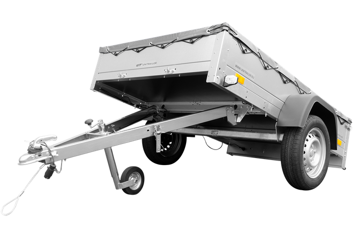 Remorque équipée Garden Trailer 201 KIPP 500 kg 200 x 125 cm [avec roue jockey et bâche plate grise]