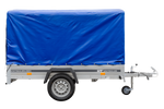 Remorque routière avec bâche haute (110 cm), arceau (110 cm) et roue jockey 230x125 Garden Trailer 230 KIPP