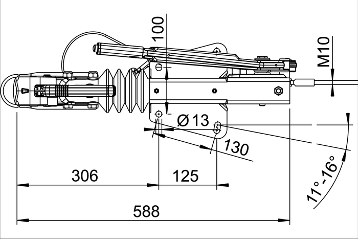 Dispositif de dépassement AL-KO 60S/2 avec attelage AK161 pour remorque de 750 kg avec timon en V