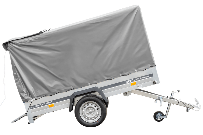 Remorque routière avec bâche haute (110 cm), arceau (110 cm) et roue jockey 230x125 Garden Trailer 230 KIPP