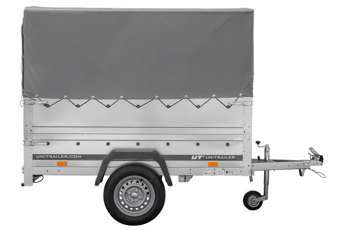 Remorque simple essieu 200x106 avec bâche haute, arceau, rehausses de ridelles et roue jockey - Garden Trailer 200 KIPP