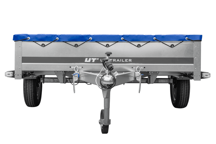 Remorque à un essieu 264x150 UNITRAILER GARDEN 265 KIPP avec châssis H-0 et bâche bleue