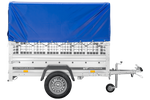 Remorque tôle non freinée Garden Trailer 200 KIPP 200x106 cm [avec rehausses grillagées, bâche haute et arceau]