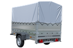 Remorque haute avec rehausses de ridelles et bâche haute - 2,30 x 1,25 m - Garden Trailer 230 KIPP