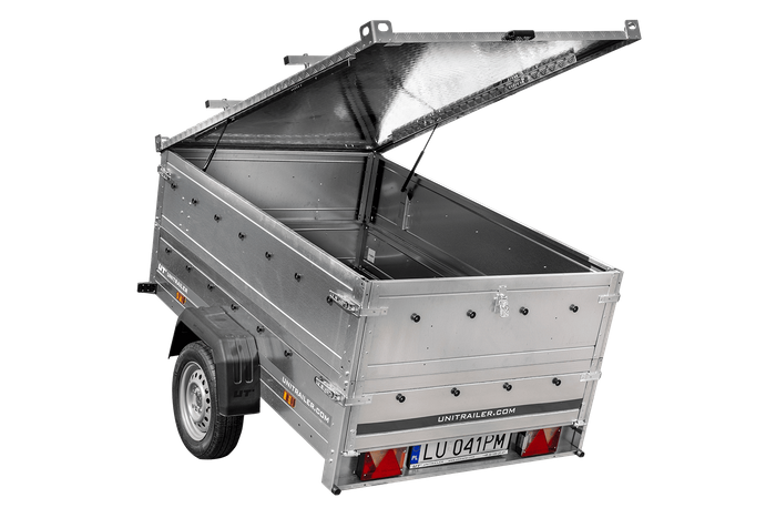 Remorque légère 200x125 UNITRAILER GARDEN 201 KIPP avec côtés BIS et couverture en aluminium