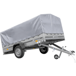 Remorque à un essieu 264x150 UNITRAILER GARDEN 265 KIPP avec arceau H-800 et bâche grise