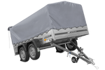 Remorque à deux essieux 264x150 UNITRAILER GARDEN 265/2 KIPP avec châssis H-800 et bâche grise