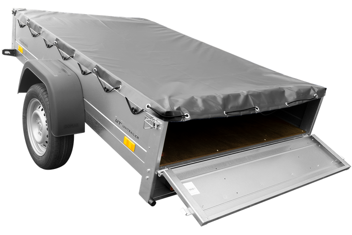 Remorque équipée Garden Trailer 201 KIPP 500 kg 200 x 125 cm [avec roue jockey et bâche plate grise]