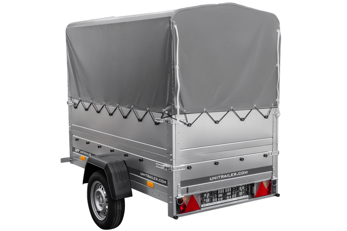 Remorque simple essieu 200x106 avec bâche haute, arceau, rehausses de ridelles et roue jockey - Garden Trailer 200 KIPP