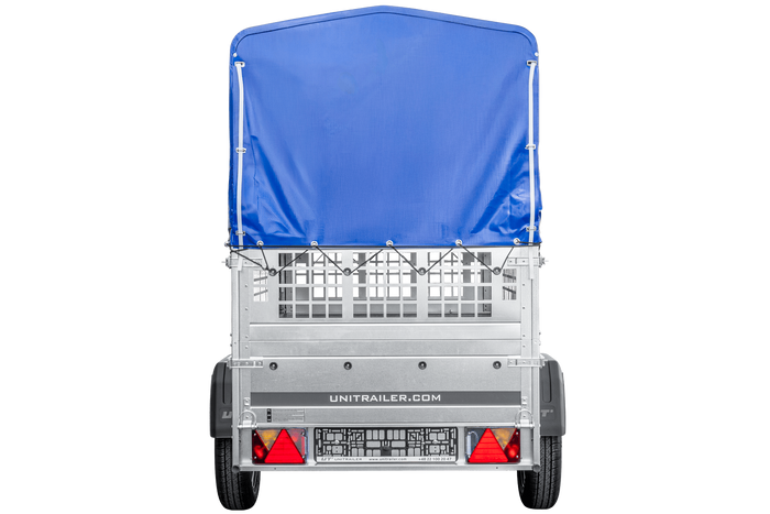 Remorque tôle non freinée Garden Trailer 200 KIPP 200x106 cm [avec rehausses grillagées, bâche haute et arceau]