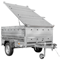Remorque légère 200x125 UNITRAILER GARDEN 201 KIPP avec côtés BIS et couverture en aluminium