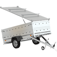 Remorque légère avec bâche Garden Trailer 264 KIPP, bis côtés et roue jockey