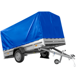 Remorque à essieu 264x150 UNITRAILER GARDEN 265 KIPP avec arceau H-1100 et bâche bleue