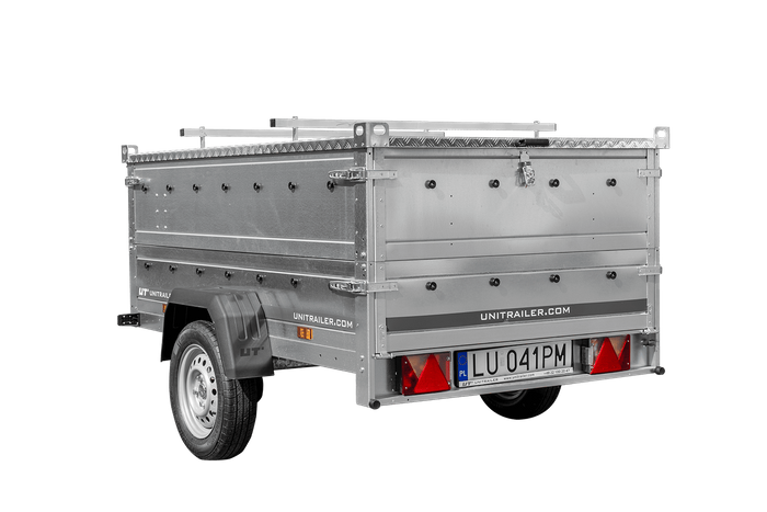 Remorque légère 200x125 UNITRAILER GARDEN 201 KIPP avec côtés BIS et couverture en aluminium