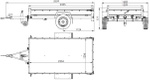 Grande remorque 230x125 avec bâche plate grise, rehausses de ridelles et roue jockey - Garden Trailer 230 KIPP