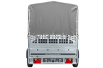 Grande remorque 230x125 avec bâche haute grise, ridelles grillagées et roue jockey - Garden Trailer 230 KIPP