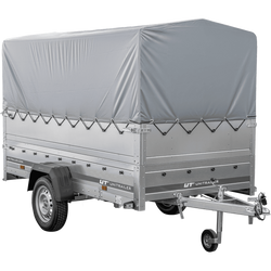 REMORQUE DE JARDIN 264 KIPP AVEC ROUE JOINTE, GLISSIÈRES BIS, CHÂSSIS H-800 ET COUVERCLE GRIS