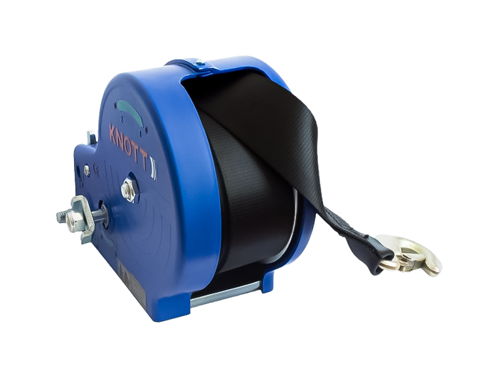 Treuil remorque bateau à sangle 1150 kg KNOTT boîtier bleu